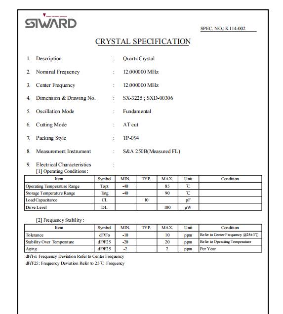 SIWARDϣXTL571200-K114-002̨ϣ12MHZ